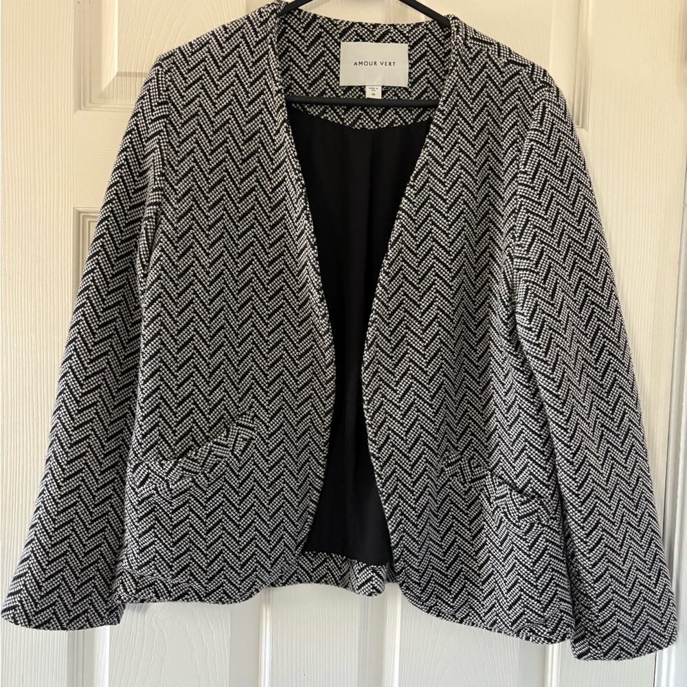 SALE Amour Vert Organic Black and White Blazer